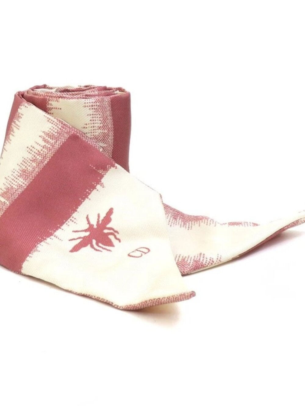 Christian Dior Scarf Red/Off White Silk -
